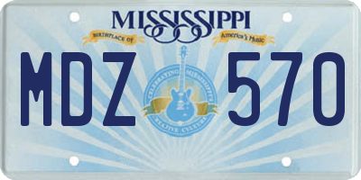 MS license plate MDZ570