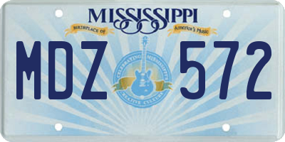 MS license plate MDZ572