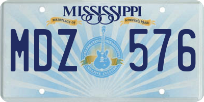 MS license plate MDZ576