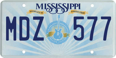 MS license plate MDZ577