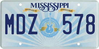 MS license plate MDZ578