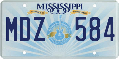 MS license plate MDZ584