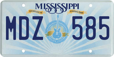MS license plate MDZ585