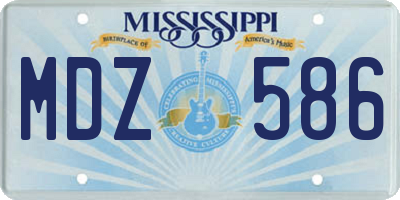 MS license plate MDZ586