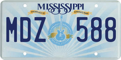MS license plate MDZ588