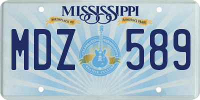 MS license plate MDZ589