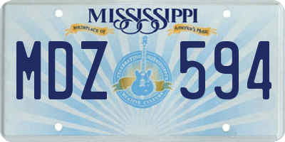 MS license plate MDZ594