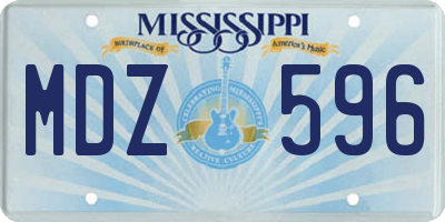 MS license plate MDZ596