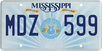 MS license plate MDZ599
