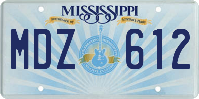 MS license plate MDZ612