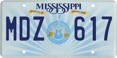 MS license plate MDZ617