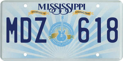 MS license plate MDZ618