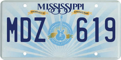 MS license plate MDZ619