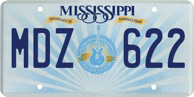 MS license plate MDZ622