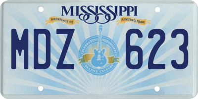 MS license plate MDZ623