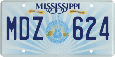 MS license plate MDZ624