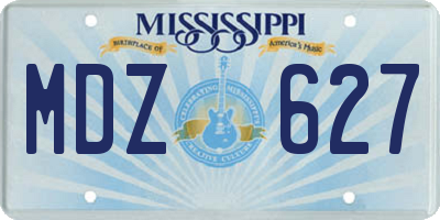 MS license plate MDZ627