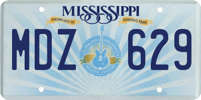 MS license plate MDZ629
