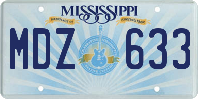 MS license plate MDZ633