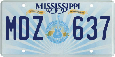 MS license plate MDZ637