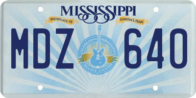 MS license plate MDZ640