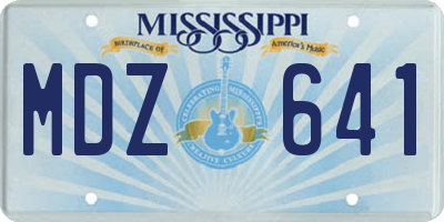 MS license plate MDZ641