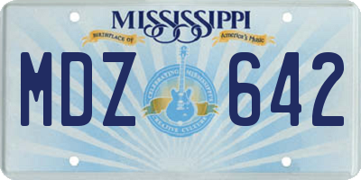 MS license plate MDZ642