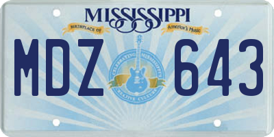 MS license plate MDZ643