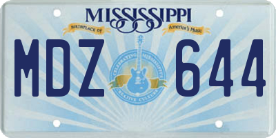 MS license plate MDZ644