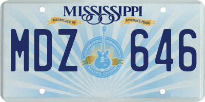 MS license plate MDZ646