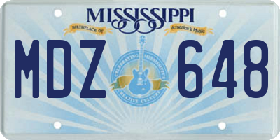 MS license plate MDZ648