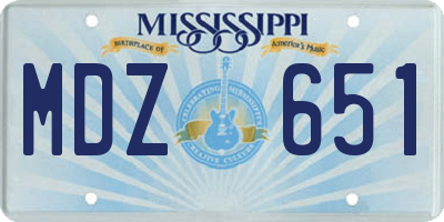 MS license plate MDZ651
