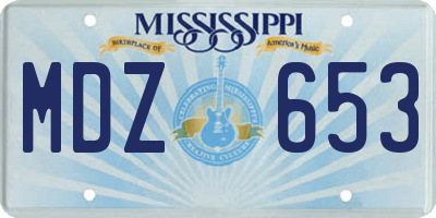 MS license plate MDZ653