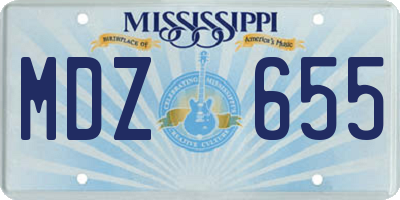 MS license plate MDZ655