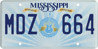 MS license plate MDZ664