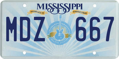 MS license plate MDZ667