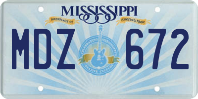 MS license plate MDZ672