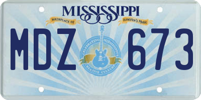 MS license plate MDZ673