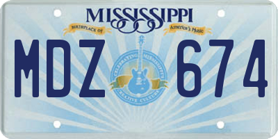 MS license plate MDZ674