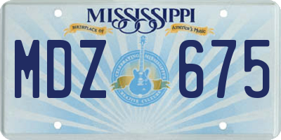 MS license plate MDZ675