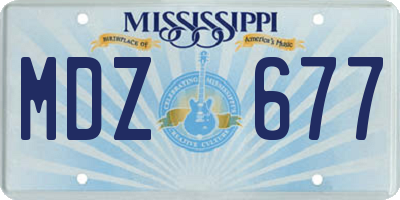 MS license plate MDZ677