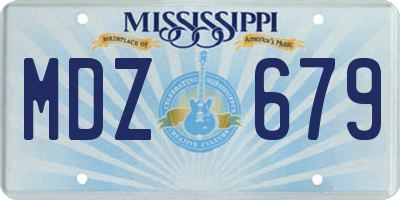 MS license plate MDZ679