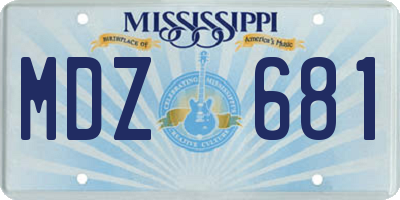 MS license plate MDZ681