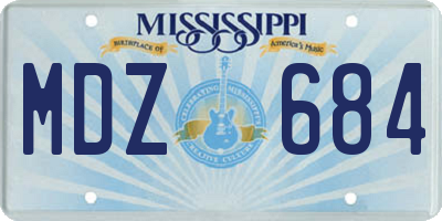 MS license plate MDZ684