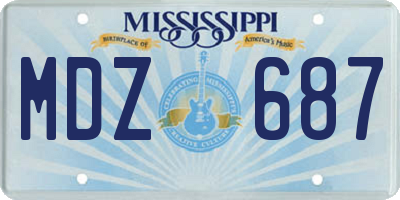 MS license plate MDZ687