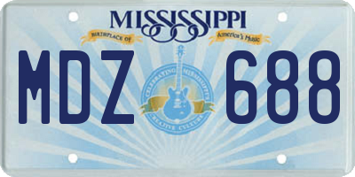 MS license plate MDZ688
