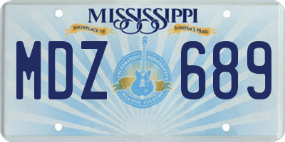 MS license plate MDZ689