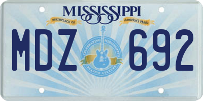 MS license plate MDZ692
