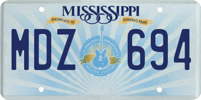 MS license plate MDZ694