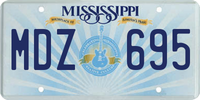 MS license plate MDZ695